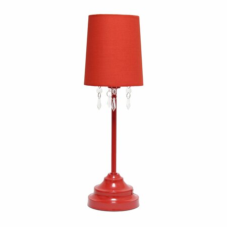 CREEKWOOD HOME 17.25-in. Contemporary Crystal Droplet Table Lamp, Red CWT-2020-RE